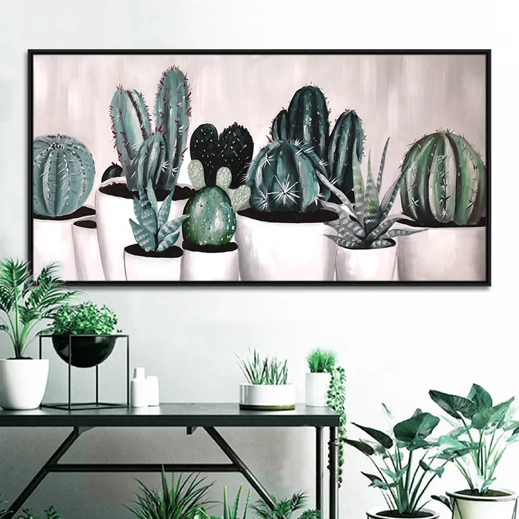 Handgemachte Kunstwerk Pflanzen Kaktus Leinwand Kunst moderne Ölgemälde Wand kunst für Schlafzimmer Dekor