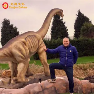 สวนสนุก Animatronic ขนาดชีวิตไดโนเสาร์ขี่กลางแจ้งรูปปั้น Brachiosaurus หุ่นยนต์เครื่องแต่งกายเดอ Dinosaures สำหรับจูราสสิพาร์ค