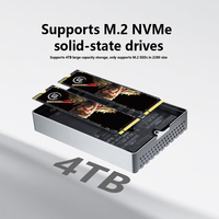 Enclosure SSD M.2 NVMe Dual Bay 20Gbps RAID 0 1 JBOD SPAN Aluminium USB C dengan Kipas Pendingin untuk Laptop dan Desktop
