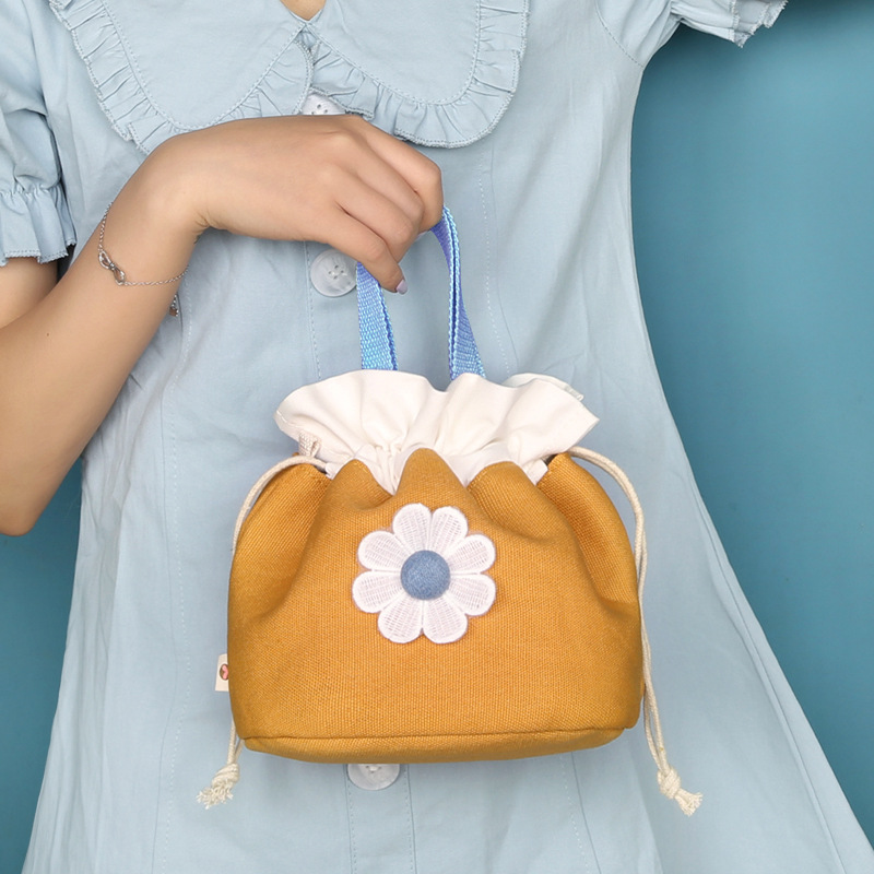 Large Daisy Bag-Yellowish Brown