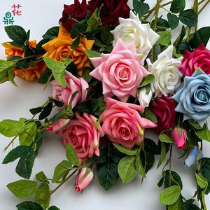 Bouquet de roses artificielles en soie, fleurs imperméables, décoration de mariage et de maison, style moderne, origine Turquie - Product Image 1