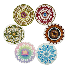 High Quality Customized Ceramic Coasters Eco-Friendly Durable Reusable Round Custom Patterns & Logo Wholesale for Drinks