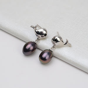 Boucles d'oreilles semi-finies en argent S925 de style européen et américain, à faire soi-même, avec perle creuse, accessoires simples - Product Image 4