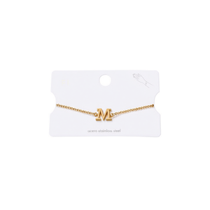 Pulsera de Acero Inoxidable Chapada en Oro con Letra M de la Marca Z, Joyería Moderna Unisex - Product Image 5
