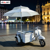 Chariots de conception mobiles d'occasion pour la vente de glaces, de nourriture italienne et de sucettes glacées, à poussée manuelle