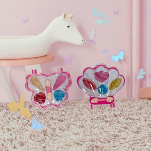 Tournesol coquille coeur bonbons <span class=keywords><strong>papillon</strong></span> fraise en forme de plastique semblant <span class=keywords><strong>maquillage</strong></span> ensemble pour enfants CPC certifié couleur boîte emballée - Product Image 2