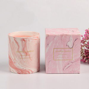 Exquisito estilo nórdico de cerámica jaspeada personalizado velas perfumadas de lujo de cera de soja Vela - Product Image 6