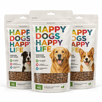 Sacs d'emballage refermables pour aliments pour animaux de compagnie avec fenêtre, pochettes de rangement personnalisées pour friandises pour chiens et chats, sacs en plastique à fermeture éclair