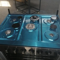 Cuisinière Autonome Professionnelle à Gaz en Acier Inoxydable M, Four à 5 Brûleurs avec Four de Cuisson Continu, Usage Domestique/Commercial