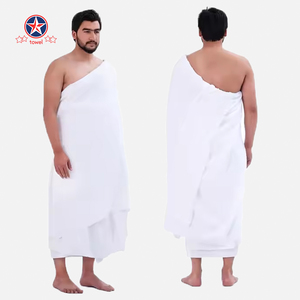 Người Đàn Ông Hành Hương Quần Áo Hồi Giáo Ả Rập Hajj Ihram umrah Khăn Sợi Nhỏ Vải Haji Khăn - Product Image 1