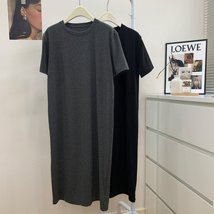 Benutzer definierte Damen Sommer Kurzarm T-Shirt Kleider Atmungsaktive Casual Plain Damen Long <span class=keywords><strong>Shirts</strong></span> für Logo-Druck - Product Image 1