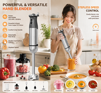 Mixeur Plongeant 500/1000W à Moteur en Cuivre Pur, Vitesse Variable, Corps Détachable, pour Soupe/Smoothie