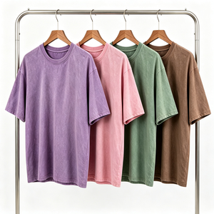 Camiseta de Hombre Oversize con Cuello Redondo, 100% Algodón, Lavado Ácido, Hombros Caídos, Estilo Vintage Streetwear, Personalizable con Logotipo - Product Image 1