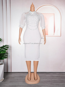 G.O.L.D Jupe longue européenne américaine à la mode pour les femmes de grande taille Diamant Nail Bead <span class=keywords><strong>OL</strong></span> Commuting Dress Hot Stamping Stylish - Product Image 4