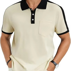 Nhà máy cung cấp giản dị Mens bông/Polyester lỏng phù hợp với Ngắn Tay Áo polo Áo Sơ Mi Thời Trang OEM - Product Image 1