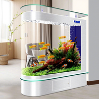 Aquarium vertical en forme de balle avec filtration latérale, pas besoin de changer d'eau, pour salon, usage domestique, aquarium pour poissons rouges