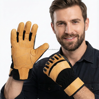 Gants de travail en cuir de vachette durables et de haute qualité, design amélioré antidérapant et résistant aux chocs, parfaits pour les applications de sécurité