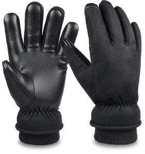 Custom Logo Winter Ski <b>Gloves</b> <b>Waterproof</b> <b>Thermal</b> Full Finger Touchscreen Polyester Mittens for Snowboarding Outdoor Use - Product Image 1