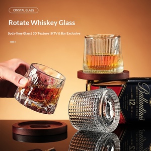 Verre à whisky cylindrique rotatif, design moderne et minimaliste, <span class=keywords><strong>sans</strong></span> poignée, <span class=keywords><strong>sans</strong></span> couvercle, plateau, protection de l'environnement, usage domestique - Product Image 1