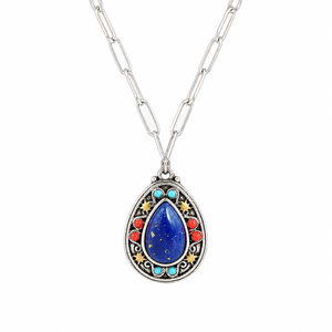 Collana con ciondolo unisex blu letterario, gioielli vintage per tutti i giorni, idee regalo - Product Image 2