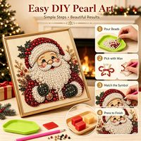 Kit de Peinture Diamant Perle et Pierre Précieuse de Noël avec Cadre - DIY pour Adultes Débutants Décoration Murale Cadeau de Fête
