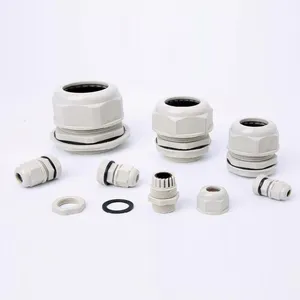 Electric Ventilation Plastic Waterproof White Gray Flat Type Nylon Cable Gland