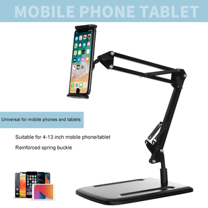 Support de téléphone de bureau EONLINE, support universel <span class=keywords><strong>pour</strong></span> <span class=keywords><strong>tablette</strong></span>, support de diffusion en direct, clips d'ancrage, <span class=keywords><strong>trépied</strong></span> extensible réglable - Product Image 6