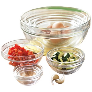 LINUO – <span class=keywords><strong>bol</strong></span> en verre transparent pour la maison, 5 tailles, un ensemble, saladier mélangeur pour le dîner, vaisselle de cuisine, ensemble en verre, Offre Spéciale - Product Image 1