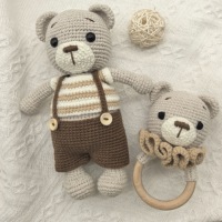 Promo! Boneka Beruang Amigurumi Rajutan Tangan Custom untuk Hadiah Anak