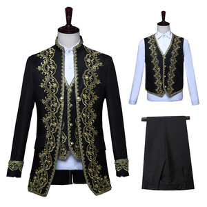 Costume 3 pièces <span class=keywords><strong>pour</strong></span> <span class=keywords><strong>homme</strong></span>, veste brodée médiévale, gilet, pantalon, costume <span class=keywords><strong>de</strong></span> mariage <span class=keywords><strong>pour</strong></span> <span class=keywords><strong>homme</strong></span> <span class=keywords><strong>de</strong></span> la cour royale, <span class=keywords><strong>robe</strong></span> <span class=keywords><strong>de</strong></span> cour rétro européenne, costumes - Product Image 4