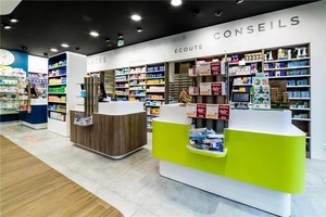 Legno eco-friendly farmacia bancone mobili piano in piedi negozio unità di visualizzazione su misura di dimensioni personalizzate in metallo cartone acrilico - Product Image 5