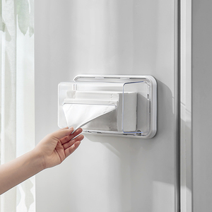 Caja de pañuelos tipo imán montada en la pared para nevera, almacenamiento de cocina, caja de almacenamiento magnética de papel tisú, soporte dispensador - Product Image 3