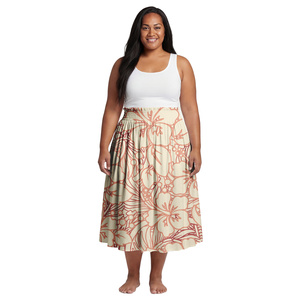 Excelente Vestido Midi con Estampado Floral Personalizado, Estilo Polinesio, Cintura Alta, Falda <span class=keywords><strong>Aloha</strong></span> para Mujer, Faldas Samoanas para Mujer - Product Image 4