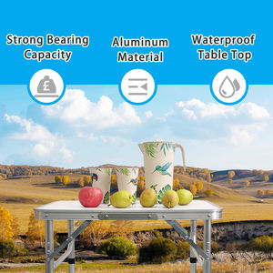 Mesa Plegable Blanca Ajustable de Aluminio para Exteriores, Portátil, para Camping, Picnic, Playa, Tipo Maleta - Product Image 6