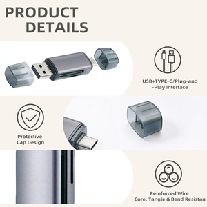 ฮับ USB2.0/C แบบ <span class=keywords><strong>4</strong></span>-in-1 รองรับการ์ดหน่วยความจำไมโคร 2 <span class=keywords><strong>TB</strong></span> เครื่องอ่าน <span class=keywords><strong>SD</strong></span>/TF อะแดปเตอร์ OTG แฟลชไดรฟ์ อุปกรณ์เสริมโทรศัพท์มือถือ - Product Image 5