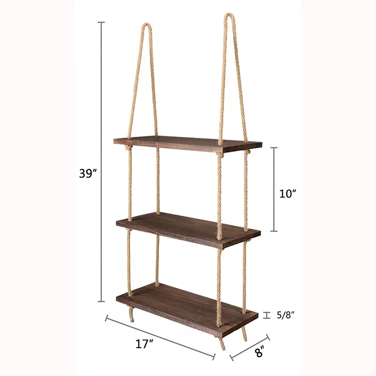 OEM 3 स्तरीय लकड़ी फांसी शेल्फ वृद्ध लकड़ी शेल्फ बाथरूम शेल्फ दीवार घुड़सवार