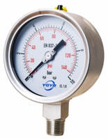 4"Precision Heavy Duty Glycerine Filled Pressure Gauge -Radial & Rear Laser Welding