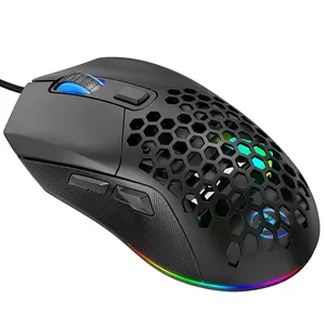 7200dpi RGB backlit Hole Gaming Mouse with interchangeable back cover lightweight Wired MOUSE for computer Laptop