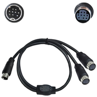 Câble adaptateur personnalisé Mini DIN 9Pin Splitter Y double Mini DIN 9Pin femelle à mâle câble d'alimentation AV s-vidéo