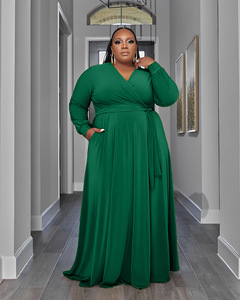 Nouvelles Robes 2025 pour Femmes – Tenues Décontractées et Formelles, Robe <span class=keywords><strong>Femme</strong></span> avec Poches, Jupe Évasée, Grandes Tailles 4XL 5XL - Product Image 4