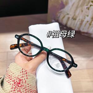 2025アンチブルーライト女性用楕円形眼鏡ヒョウブランドデザイナー光学レトロインスグラムフレームクリアメガネオタクメガネ - Product Image 4