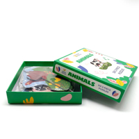 Jeu de puzzle éducatif en bois pour enfants, 24 pièces, animaux de la forêt et marins, cartes de puzzle cognitif, jeu de puzzle circulaire, jouets en papier pour enfants