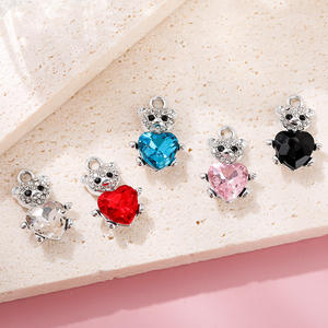 Vintage gothique Cool croix ours crâne pendentif bricolage à la main boucles d'oreilles collier accessoires matériel - Product Image 2