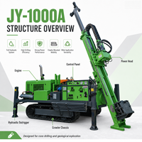 Foreuse de carottage portable à moteur diesel avec système entièrement hydraulique pour une profondeur de 1000 m, idéale pour l'exploitation minière et une vitesse de forage rapide