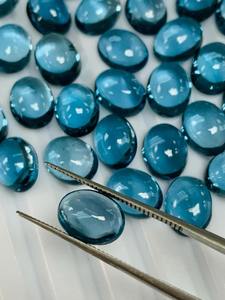 Topacio Azul de Londres Natural, Corte Oval Cabujón, para Joyería, India - Product Image 2