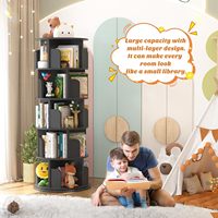Étagère en bois moderne rotative à 360 degrés étagère de rangement mobile au sol armoire à livres pour le salon de la maison