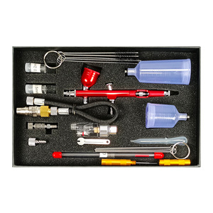 Ar180l Airbrush Gravity Feed 7Cc Dual Action Adjustable Speed Artwork <b>Paint</b> Tool With Accessories - Product Image 4