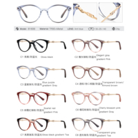Lunettes anti-lumière bleue pour femmes MS 81699, monture ovale exquise, branches métalliques ajourées élégantes, artisanat raffiné