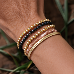 Fashion <b>Beaded</b> <b>Bracelets</b> 316L Stainless Steel PVD <b>Gold</b> Plating Sustainable Resistant - Product Image 3