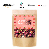 Matières premières Sacs à thé OEM personnalisés Mélange de rose cerise Fruits de fleur d'infusion glacés Fraîchement